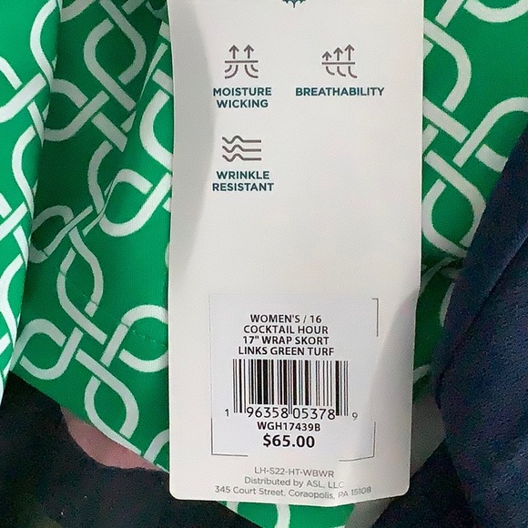 Size 16 Skort Golf Sport Skirt Links Green and white color LADY HAGEN NWT - Picture 16 of 16